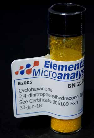 Cyclohexanone 2,4-dinitrophenylhydrazone 1gm See Certificate 405477 11-Sep-27